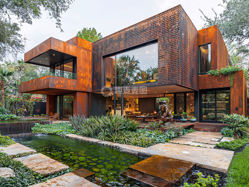 高清大图下载【趣麦麦图】锈蚀金属别墅