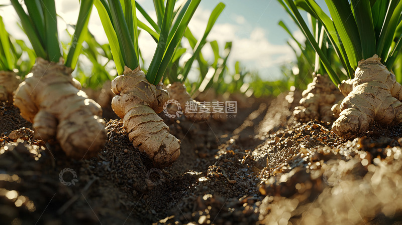 高清大图下载【趣麦麦图】阳光下生长的姜