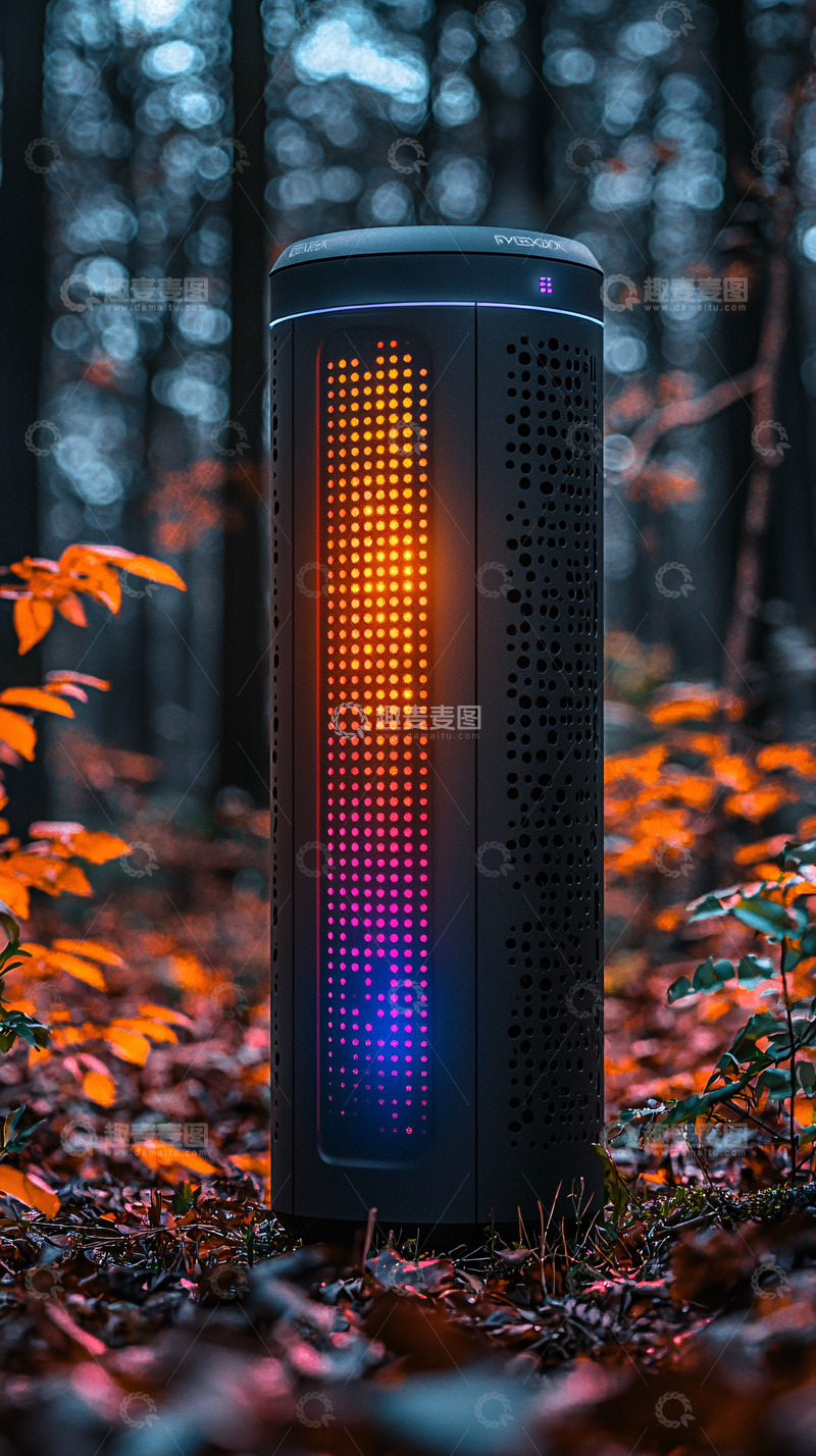 高清大图下载【趣麦麦图】森林背景炫彩音箱