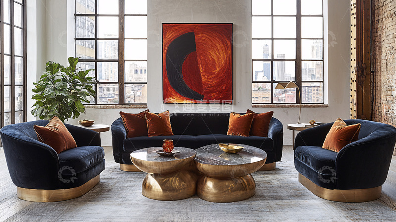 高清大图下载【趣麦麦图】现代轻奢客厅