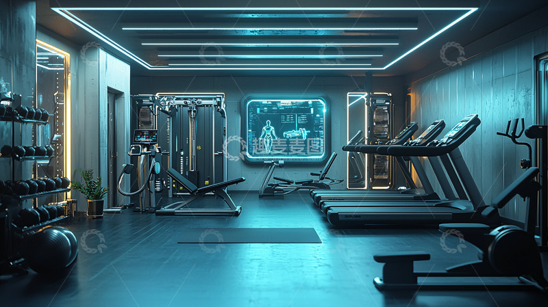 高清大图下载【趣麦麦图】未来感健身房