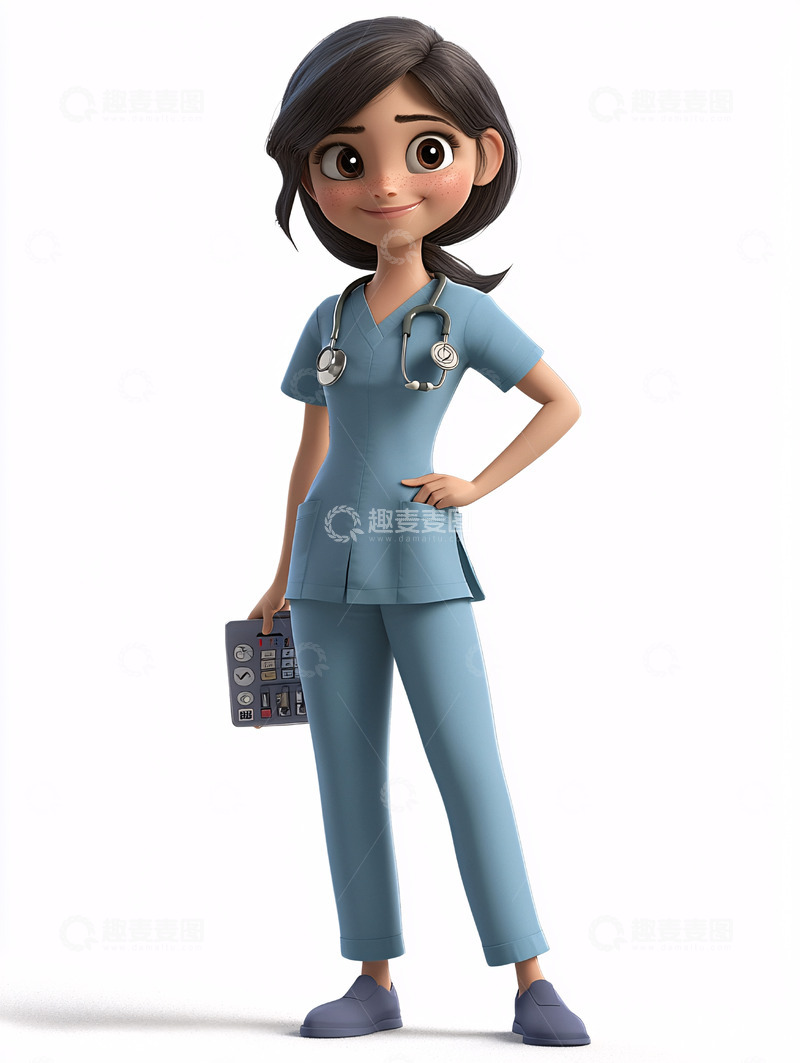 高清大图下载【趣麦麦图】卡通女医生