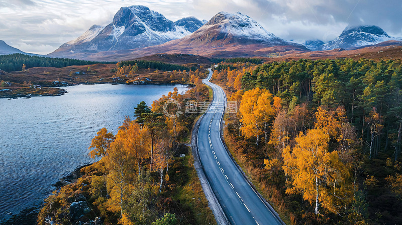 高清大图下载【趣麦麦图】湖畔公路