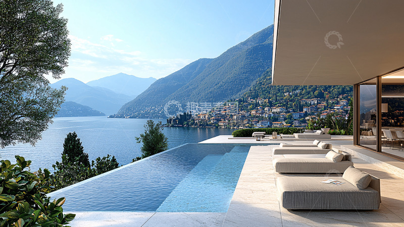 高清大图下载【趣麦麦图】湖景别墅