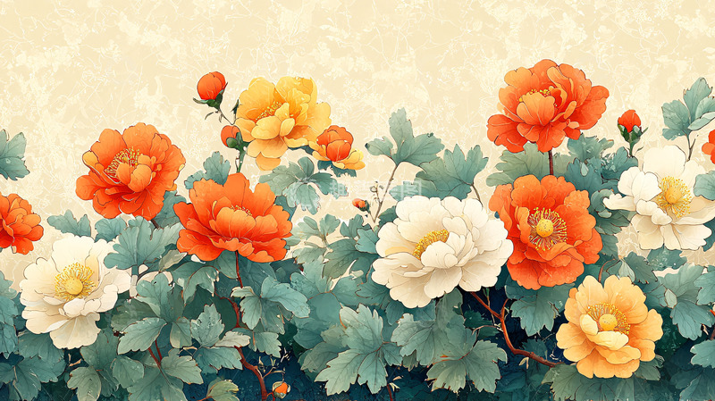 高清大图下载【趣麦麦图】水墨写意牡丹花卉