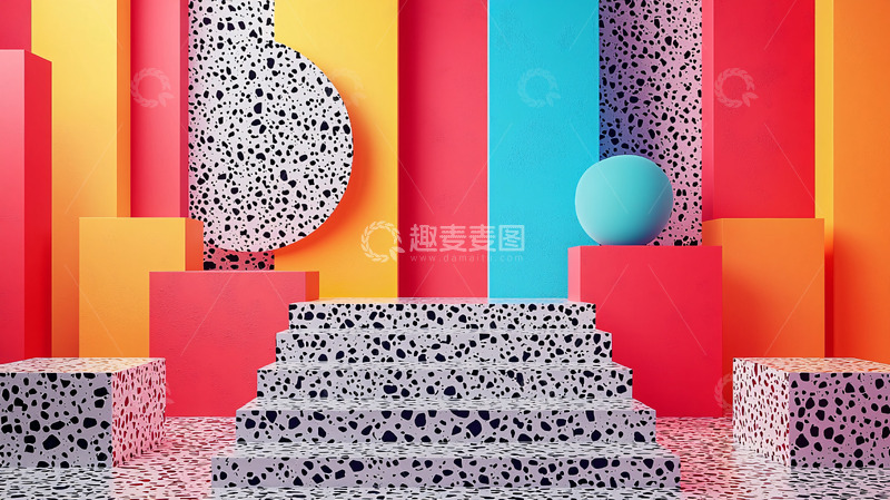 高清大图下载【趣麦麦图】彩色几何背景