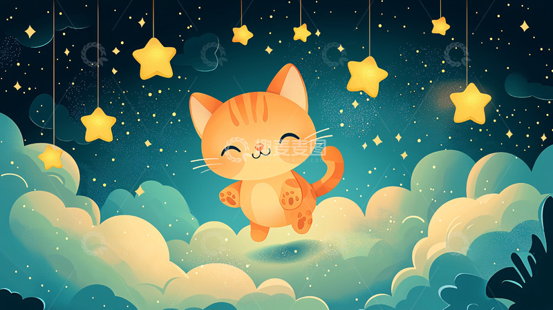 高清大图下载【趣麦麦图】-星空猫咪
