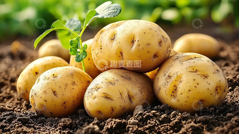 高清大图下载【趣麦麦图】新鲜土豆田园采摘