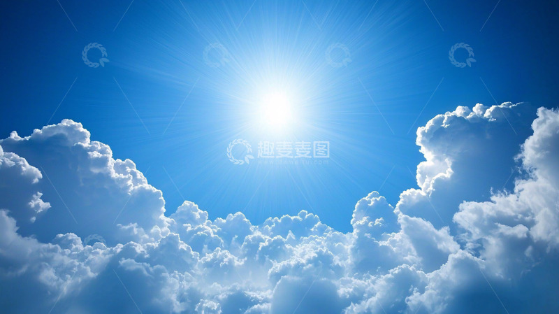 高清大图下载【趣麦麦图】明媚阳光下的蓝天白云