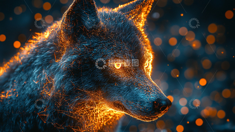 高清大图下载【趣麦麦图】火焰狼