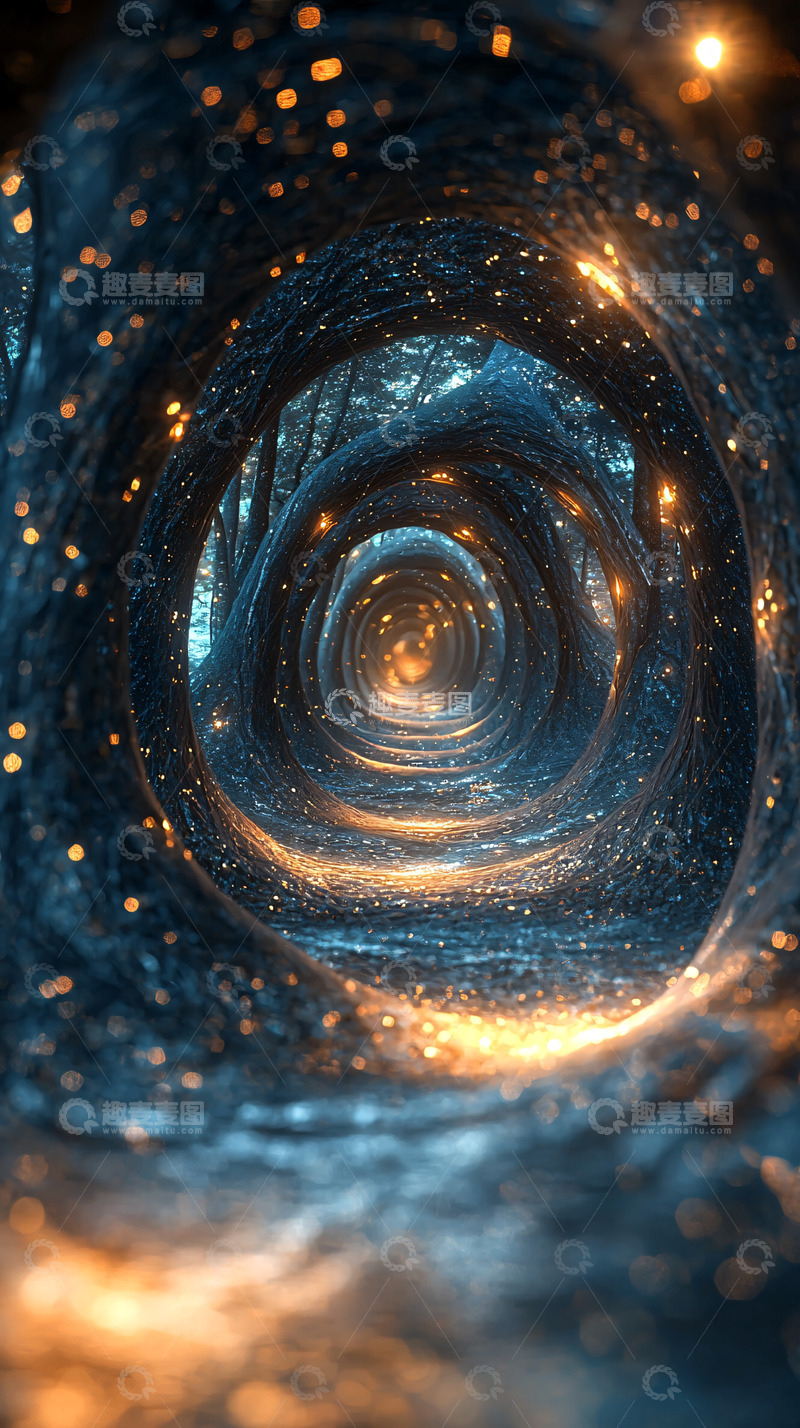 高清大图下载【趣麦麦图】光影森林隧道