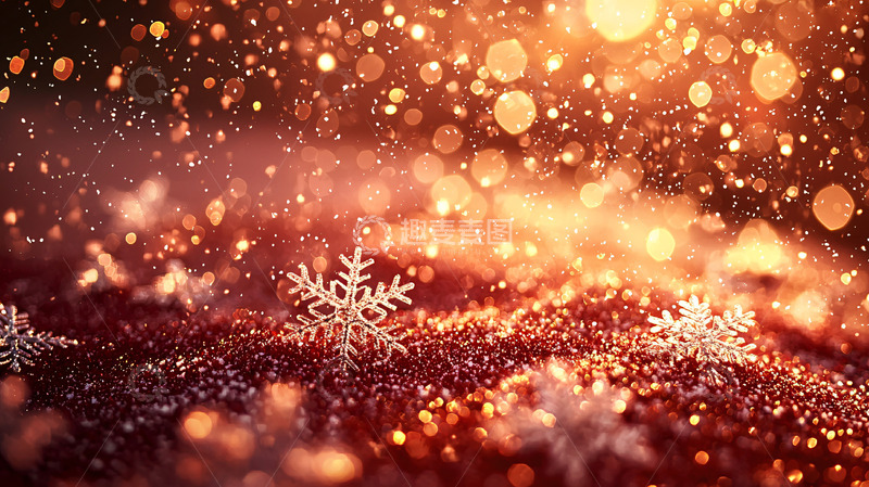 高清大图下载【趣麦麦图】金色雪花背景
