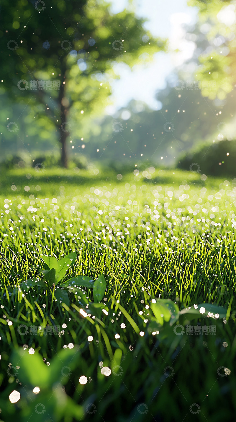 高清大图下载【趣麦麦图】阳光下的绿草地