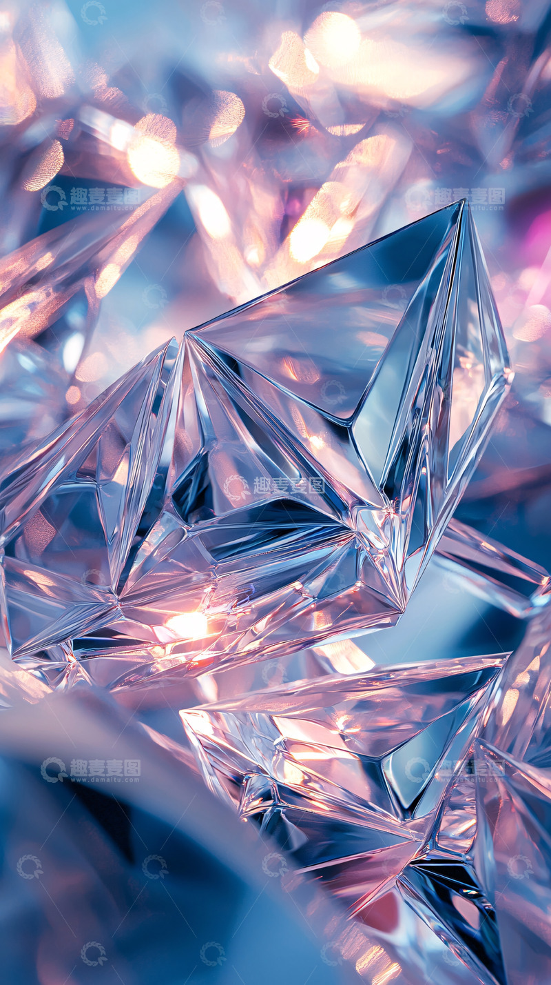 高清大图下载【趣麦麦图】闪耀的透明晶体特写