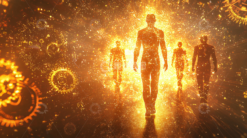 高清大图下载【趣麦麦图】火焰中行走的人影