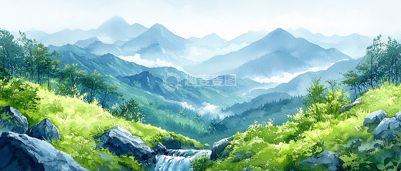 高清大图下载【趣麦麦图】山清水秀风景如画