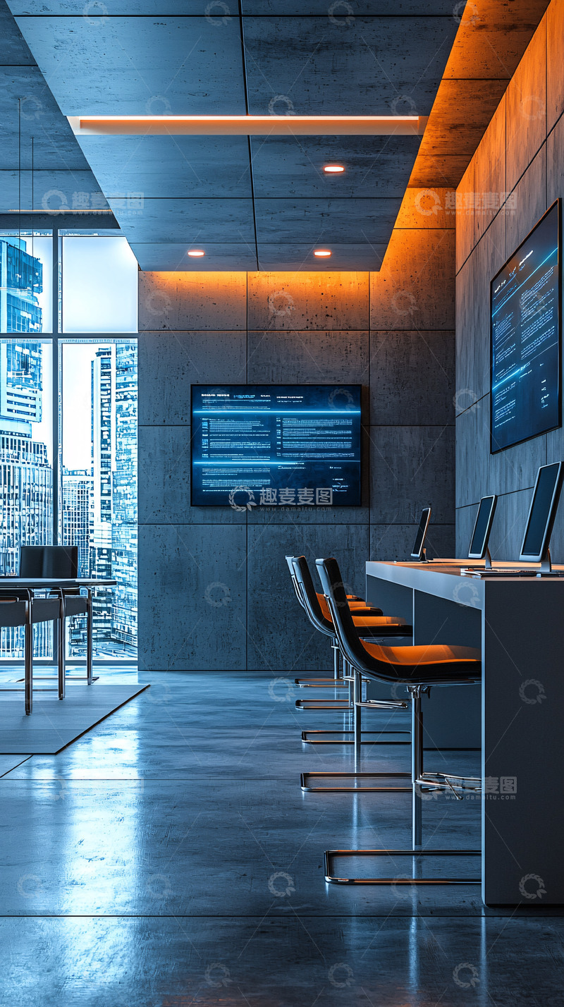高清大图下载【趣麦麦图】科技感现代化办公室