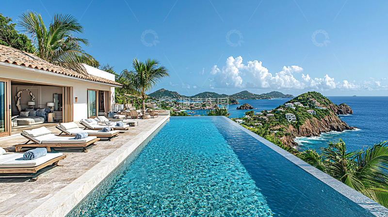 高清大图下载【趣麦麦图】海景别墅无边泳池