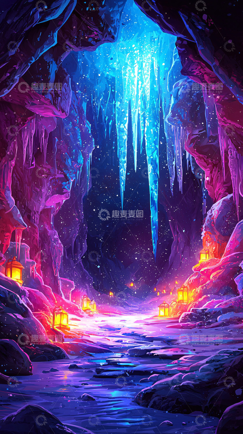 高清大图下载【趣麦麦图】梦幻冰雪洞穴