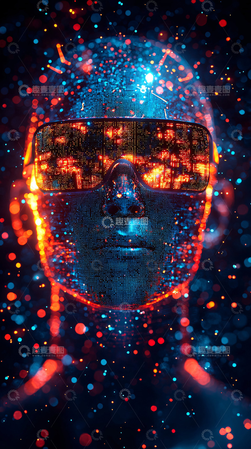 高清大图下载【趣麦麦图】光影粒子人像