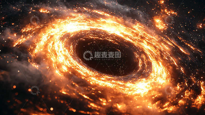 高清大图下载【趣麦麦图】旋转的宇宙中心黑洞