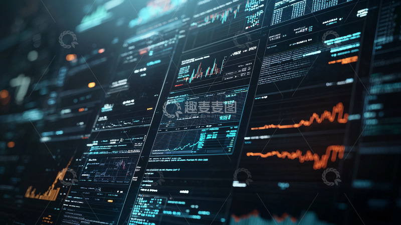 高清大图下载【趣麦麦图】科技数据面板
