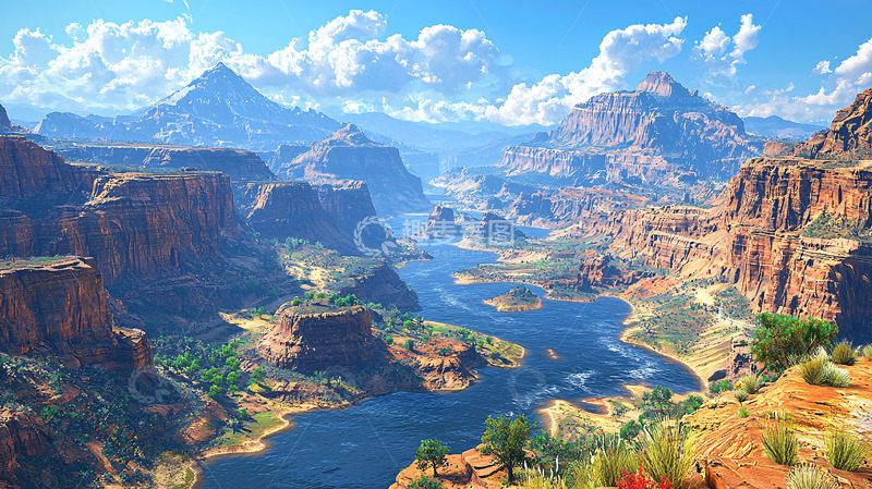 高清大图下载【趣麦麦图】峡谷山水风景