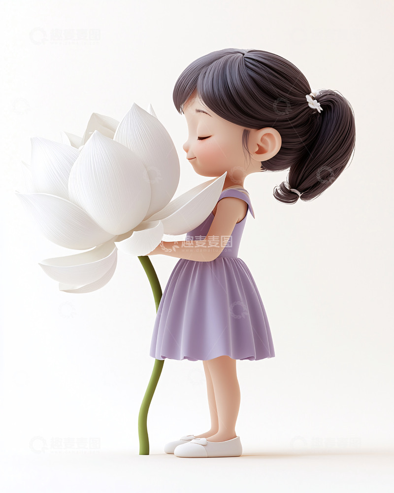 高清大图下载【趣麦麦图】可爱卡通女孩