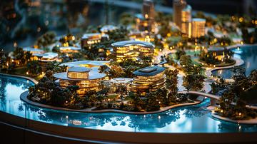 夜景灯光城市模型