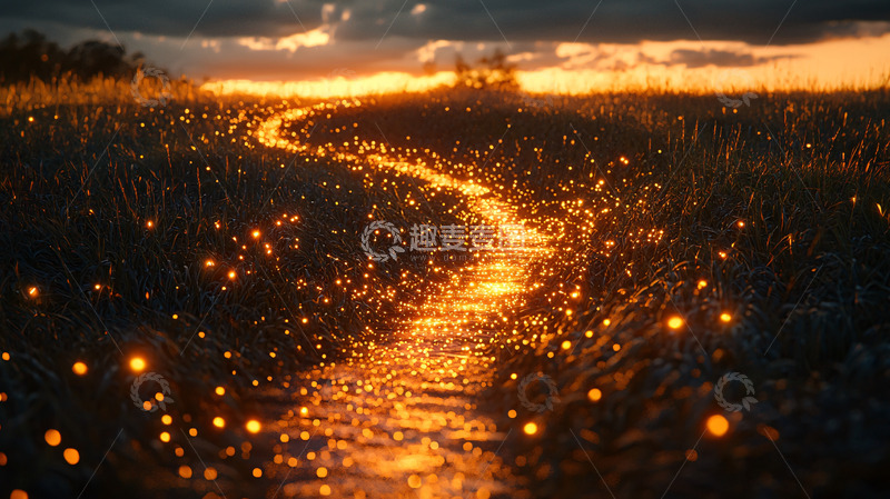 高清大图下载【趣麦麦图】萤火虫小路