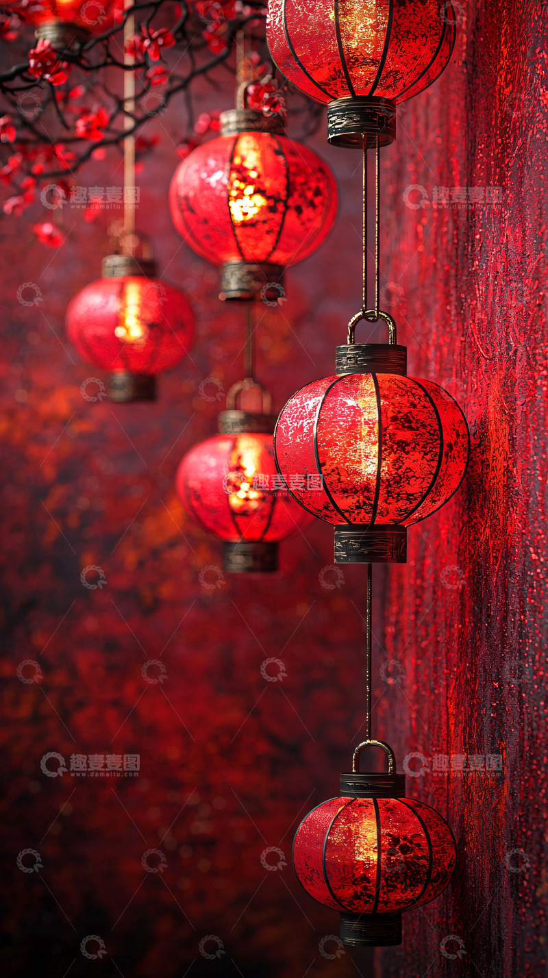 高清大图下载【趣麦麦图】红色灯笼挂饰