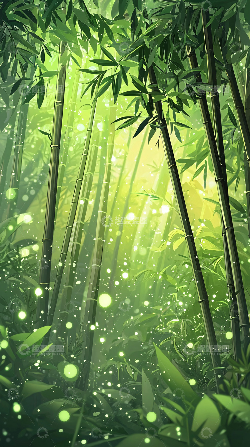 高清大图下载【趣麦麦图】绿意盎然的竹林