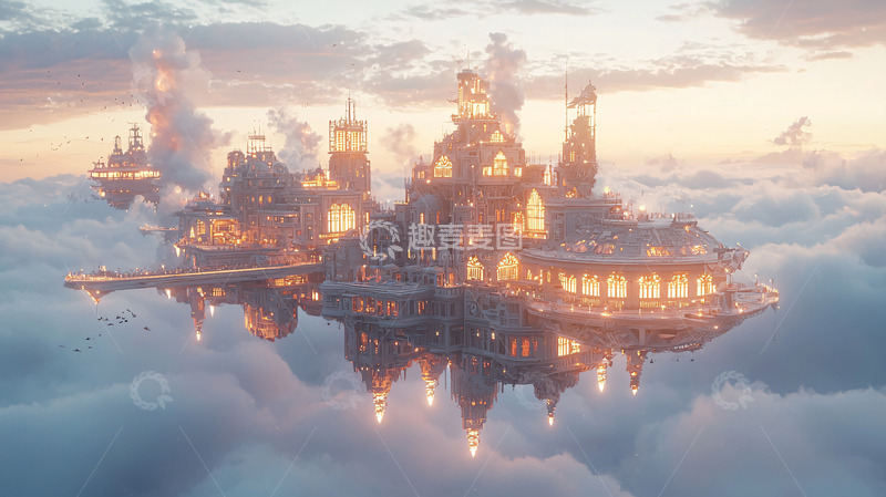 高清大图下载【趣麦麦图】云端城市