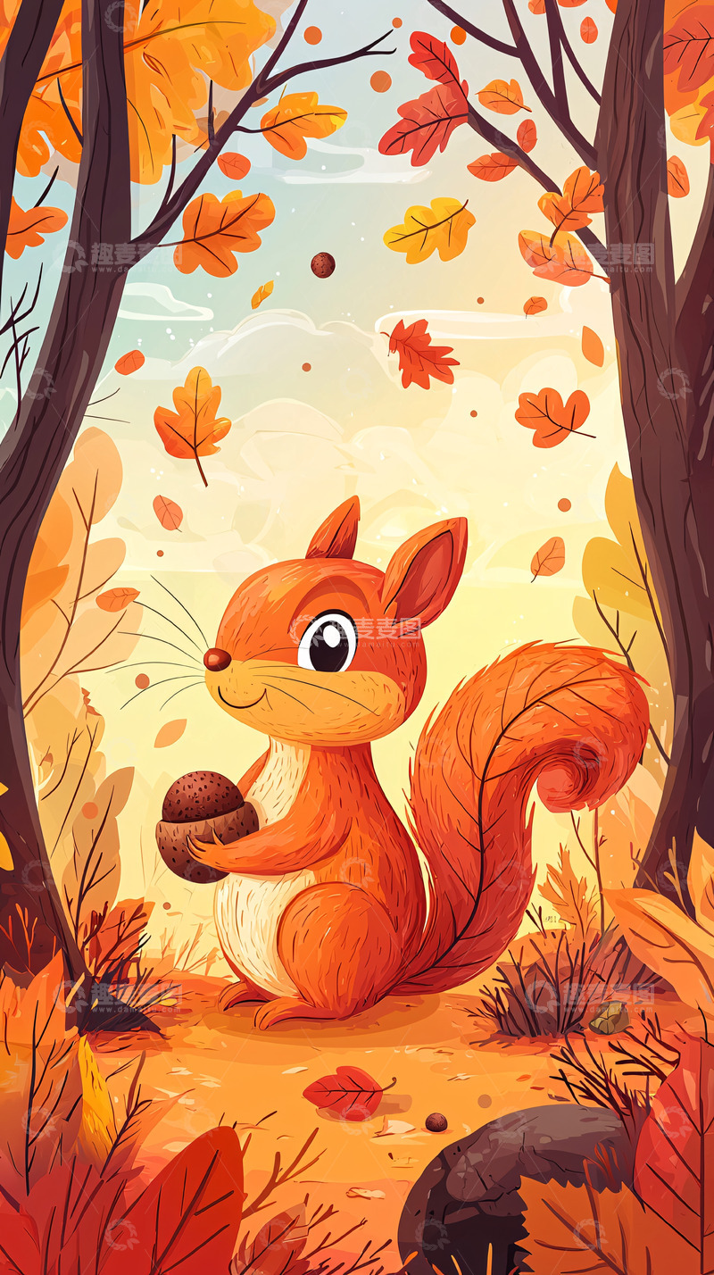 高清大图下载【趣麦麦图】卡通松鼠