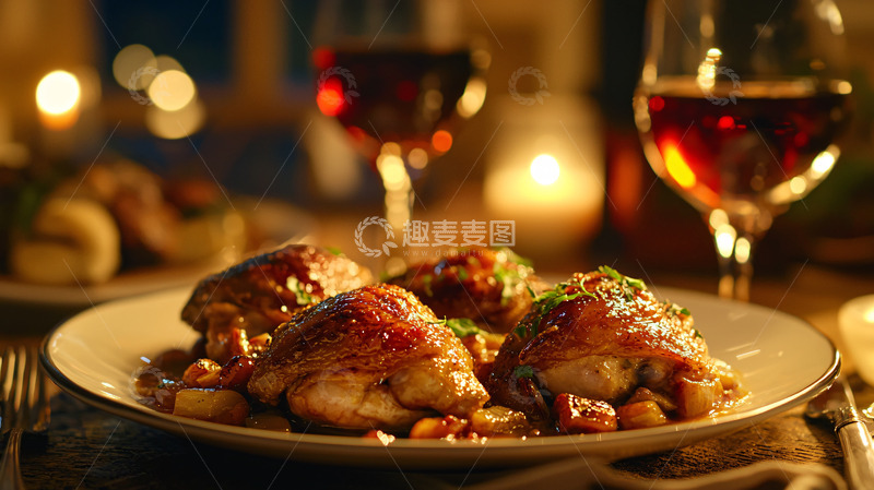 高清大图下载【趣麦麦图】红酒炖鸡