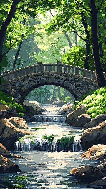 森林小桥流水