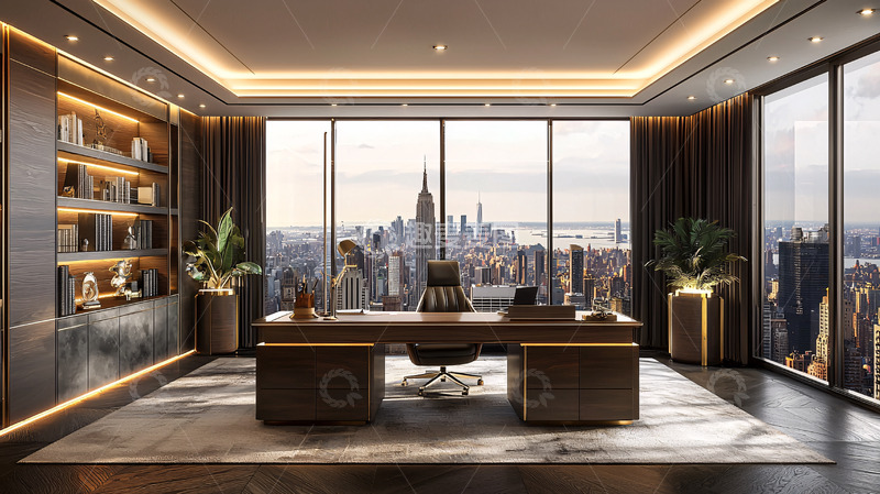 高清大图下载【趣麦麦图】高端大气现代化总裁办公室
