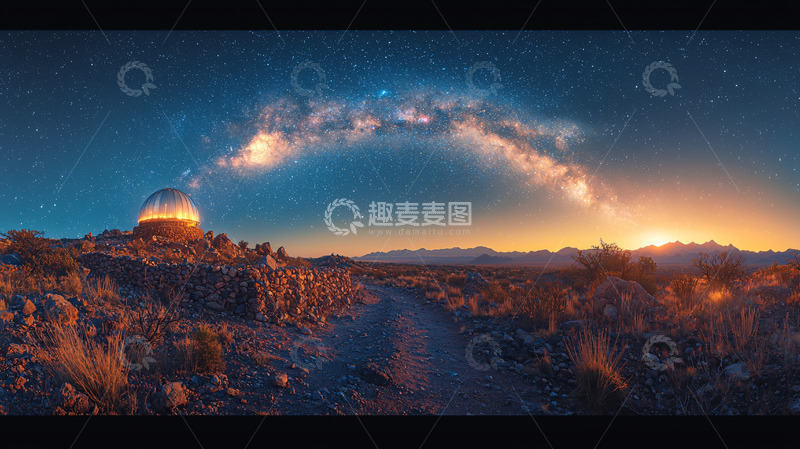 高清大图下载【趣麦麦图】星空天文台日出