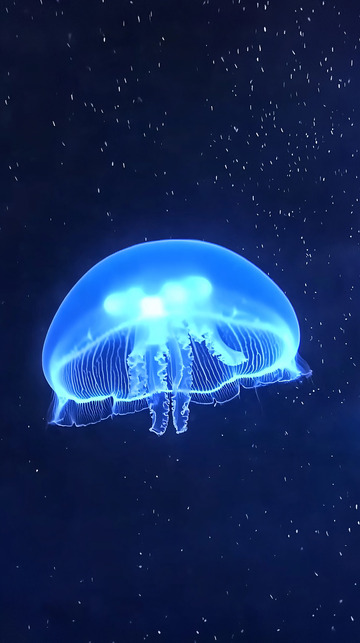 深海蓝光水母高清图片