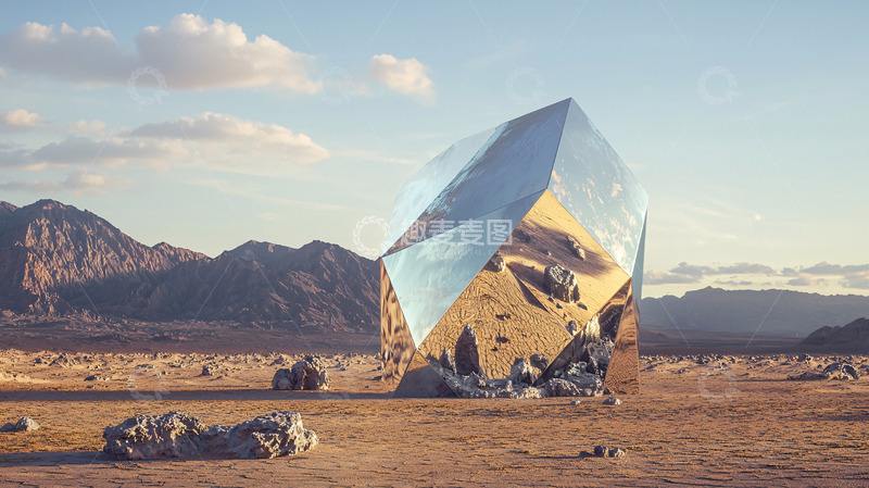 高清大图下载【趣麦麦图】沙漠金属巨型晶体