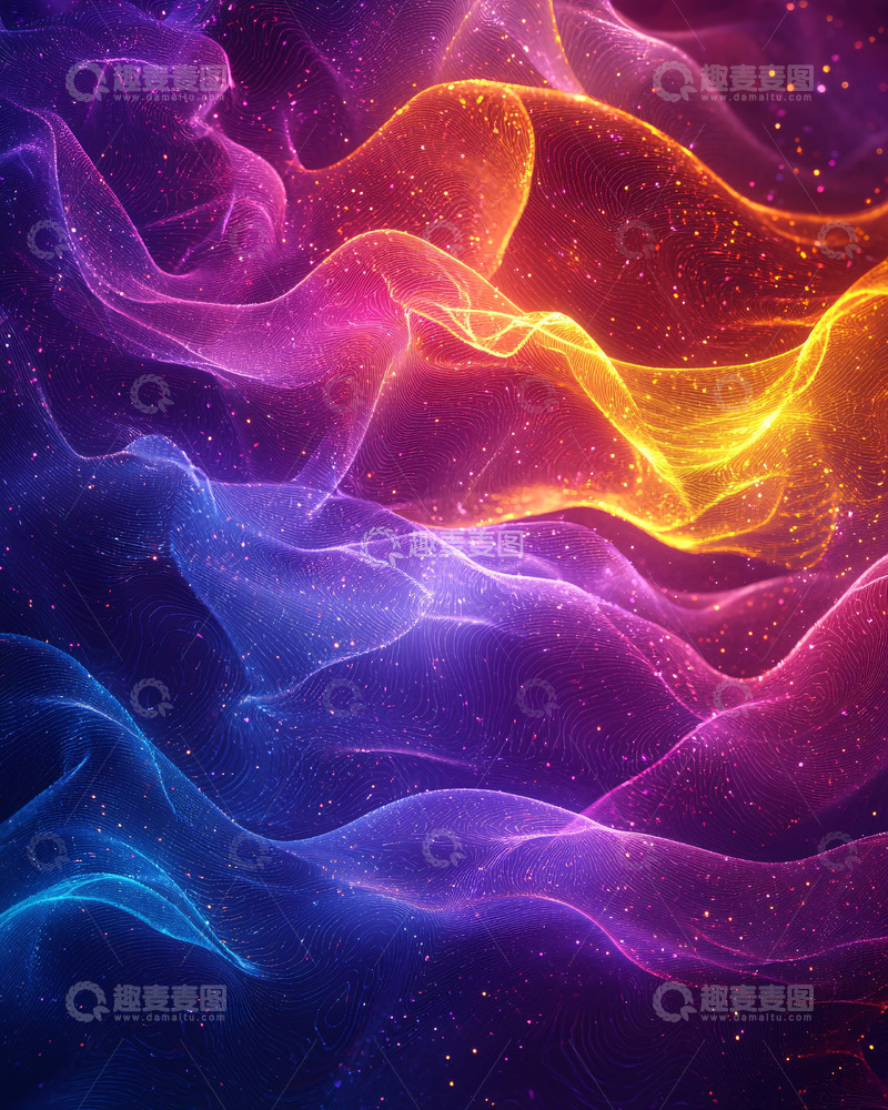 高清大图下载【趣麦麦图】绚丽多彩的能量波纹