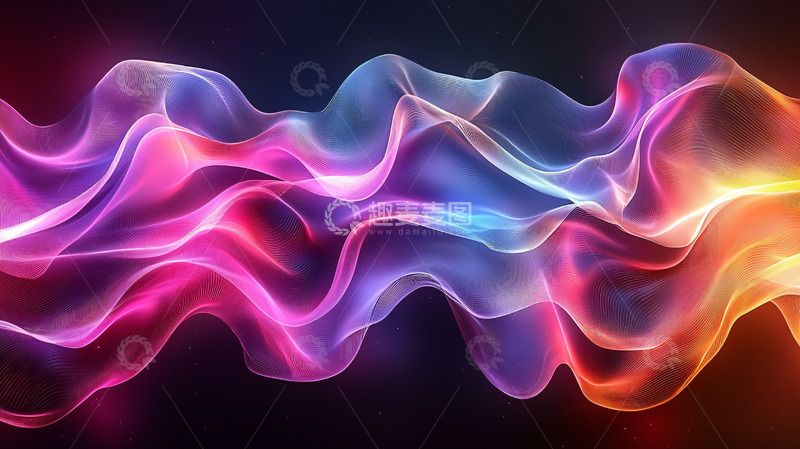 高清大图下载【趣麦麦图】彩色光线流动抽象背景