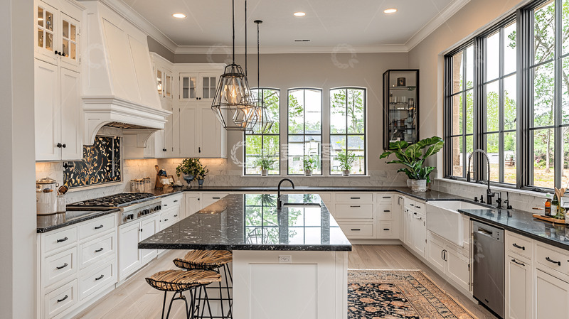 高清大图下载【趣麦麦图】明亮宽敞的现代化厨房