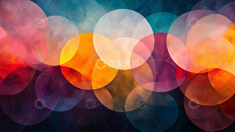 高清大图下载【趣麦麦图】彩色圆圈背景