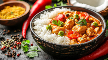 红咖喱鸡肉饭