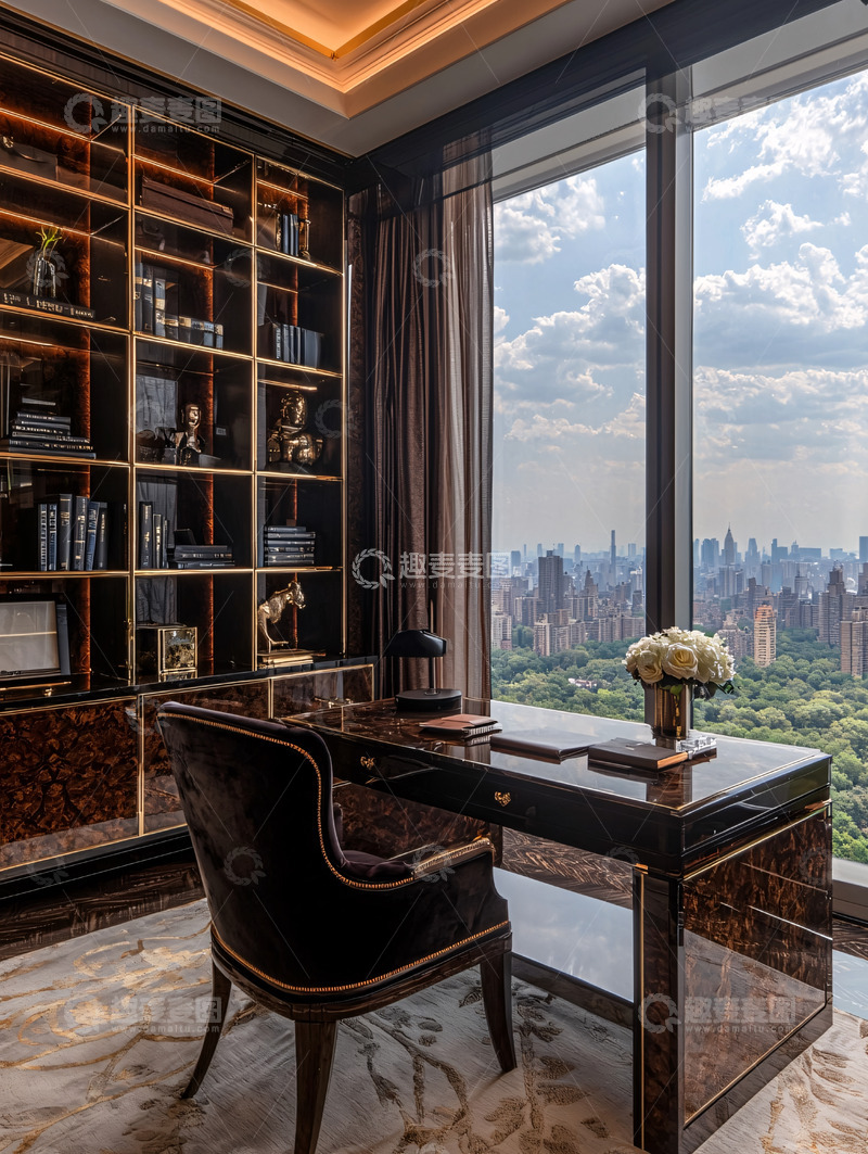 高清大图下载【趣麦麦图】高端大气书房设计