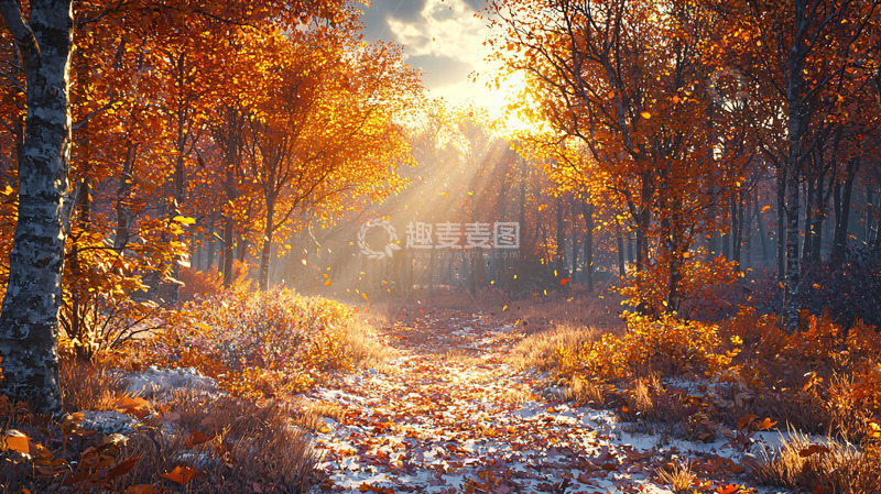 高清大图下载【趣麦麦图】秋日森林小路