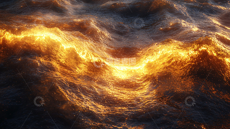 高清大图下载【趣麦麦图】金色波浪的海洋