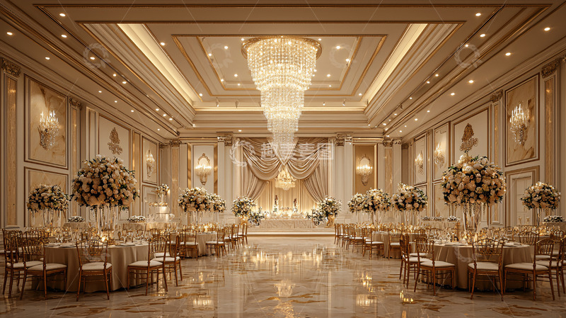 高清大图下载【趣麦麦图】奢华金色宴会厅