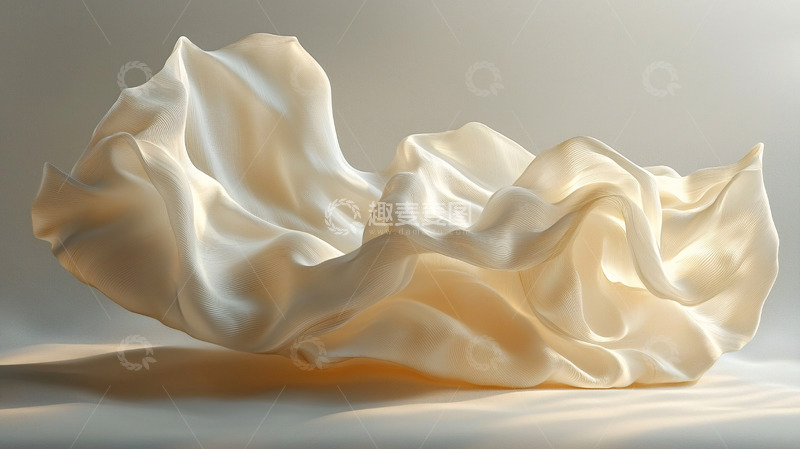 高清大图下载【趣麦麦图】白色丝绸的褶皱